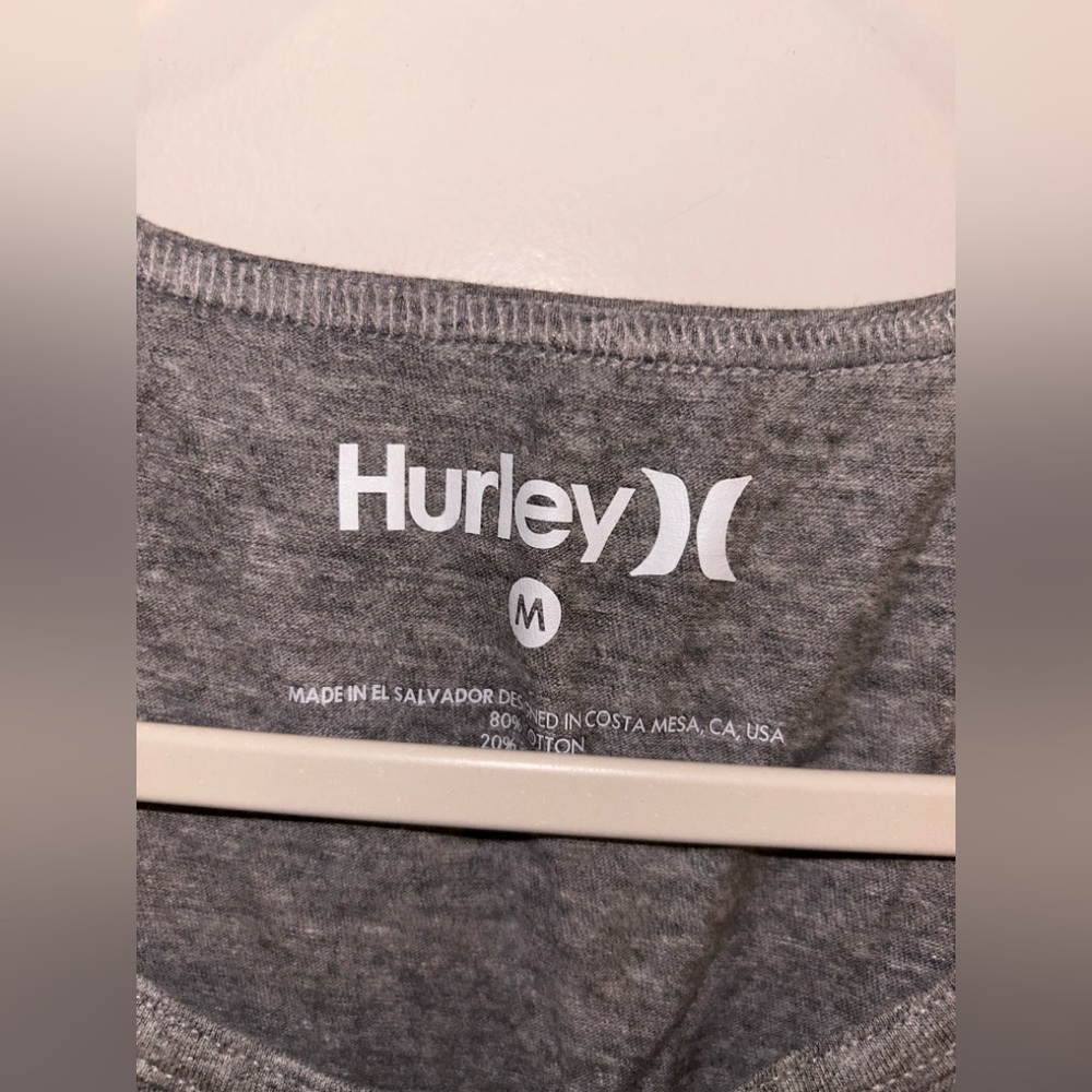 Hurley Heather Gray Tee with Blue and White Logo - Picture 3 of 4